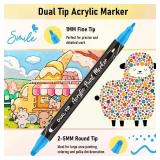 ANYUKE 50 Color Acrylic Paint Marker 2WayPen Acrylic Paint Markers for Wood, Rock Painting, Canvas, Stone, Glass Acrylic Dots Markers for DIY Crafts and Crafts (50 Colors)