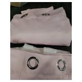 INLINAS Pale Pink Blackout Curtains with Sheer Overlay - Grommet Top Thermal and Noise Reduction Panels for Bedroom and Living Room Light Blocking and Energy Saving, 52 x 63 Inches, Set of 2