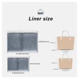 AfitLulu Purse Organizer, 6-Compartment Ultra Light Mini Mesh Transparent Bag Organizer Insert with Handheld and Snap Button, Tote Organizer Insert for Travel Storage, Handbag (Grey, S+L)