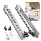 BAIDICE Soft Close Bottom Mount Drawer Slides 9 Inch Rails with Rear mounting Bracket Locking Devices Screws for Face Frame Or Frameless Application 9 inch, 1 Pair