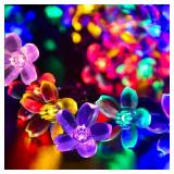 Battery Operated and USB Plug in Fairy Flower String Lights, 9.8 ft 30 LED Cherry Blossom 8 Modes Timer Indoor Bedroom Party Wedding Garden Christmas Easter Tree Hanging Decorations (Multi Color)