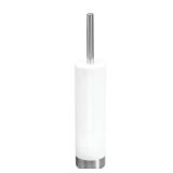 iDesign Slim Toilet Bowl Brush and Holder for Bathroom Storage - White/Brushed Stainless Steel, 1 x Toilet Brush
