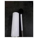 iDesign Slim Toilet Bowl Brush and Holder for Bathroom Storage - White/Brushed Stainless Steel, 1 x Toilet Brush