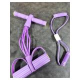 Fitness Resistance Bands-6 Tube, Resistance Bands with Foot Loops, Sit Up Training Band, Upgraded Smart Stirrup Puller,Fitness Pedal Ankle Puller, Pedal Puller Rope (Purple)
