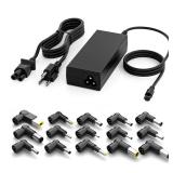 GreBed 90W Universal Laptop Charger AC Adapter Replacement for Lenovo HP Dell ASUS Acer Samsung Sony Fujitsu Notebook Ultrabook Chromebook Latitude Inspiron Pavilion Power Supply Cord with 15 Tips