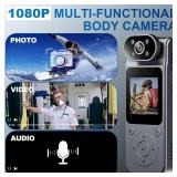 Tauboly 1080P Body Camera with Audio and Video Recording, 64GB Pocket Camera, Personal Body Cam with 180° Rotating Lens and Night Vision, Wearable Camcorder for Security, Travel, Outdoor