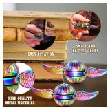 Metal Orb Ball Fidget Spinner Anti-Anxiety Stress Relief Focus Meditation Break Bad Habits ADHD EDC Finger Spinning Sensory Toys - Rainbow
