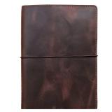 newestor Travelers Notebook Cover with Inner Pockets, Card Slots and Pen Holder, A5 Size, Dark Brown