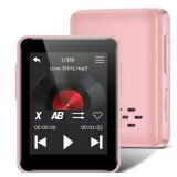 MP3 Player with Bluetooth, 32GB Portable Bluetooth MP3 Player for Kids, 1.8 inch Music Player with Speaker, FM Radio, Voice Recorder, Supports Expanded Up to 512GB(Pink)