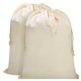 CALACH Canvas Laundry Bag 33Wx 35H, Thick Canvas Laundry Bag with Handles & Drawstring, Extra Large Heavy Duty Washable Basket Liner Hamper Liner Storage Sack (Beige XL, 2 Pack)