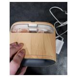 SALKING 2-in-1 Ultrasonic Essential Oil Diffuser & Himalayan Salt Lamp, Aromatherapy Diffuser Cool Mist Humidifier with Auto Off Function, 100% Pure Himalayan Pink Salt Rock, 150ml (Wooden Grain)