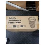 Dailylife 16oz Disposable Coffee Cups with Lids - 200 Count