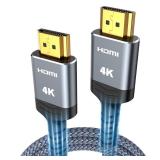 HDMI Cable 6.6 ft, Highwings 4K HDMI 2.0 Cord with High-Speed No Flickering, Nylon Braided & Gold-Plated Connectors, HDR, Ethernet, ARC, 3D, HDCP 2.2, Compatible with 4K TVs, Monitor, Streaming Device