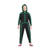 Light Up Stick Figure Costume Kids, Led Stick Man Costumes Child Boys Girls, Halloween Glow in Dark Stickman Cosplay Youth(Green, 14)