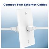 VCE Ethernet Wall Plate (UL Listed), 1-Port Cat6 Female to Female Wall Jack, Keystone Wall Plate with RJ45 Keystone Inline Coupler, White (2-Pack)