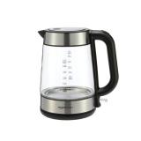 Amazon Basics Electric Kettle with Glass Carafe for Tea and Coffee, BPA-Free, Fast Boiling, Auto Shut-Off, 1.7 Liter, 1500W, Black and Silver