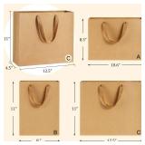 BagDream 12.5x4.5x11 25Pcs Gift Bags Heavy Duty Kraft Brown Paper Bags with Handles, Sturdy Large Paper Gift Sacks for Shopping, Retail, Merchandise, Wedding Party Favor