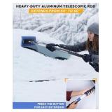EcoNour 49 Snow Broom with Ice Scraper for Car Windshield & Windows | Scratch Free Snow Brush for Cars, Trucks & SUVs | Long Head Snow Rake Remover Perfect for Home and Car Roof