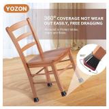 Chair Leg Floor Protectors Square Chair Leg Protectors for Hardwood Floors Silicone Caps Felt Strengthen Bottom Protection Anti-Scratch Reduce Noise 32 Pack Black Square M Fit:13/16 to 1 (20-26mm)