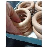 Beechwood Curtain Rings with Clips,Farmhouse Drapery Clips 1.81 Inner Diameter for 1.1-1.5-inch Rods (24, Inner Dia 1.81 in)