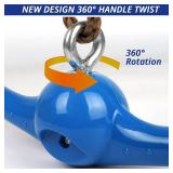 YAMIPROBI Ninja-Twister Swing Spins Set: Slackline Attachments - 360° Handle Twist-Spin Flips Toy Activate Ninja Powers Warrior Accessories Kids Hang Toys for Playground Backyard Blue