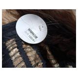 Fencca Long Curly Wavy Wig Honey Blonde Wigs for Women Brown with Highlights Curly Wig Loose Wave Hair Glueless Heat Resistant Synthetic Wig Brown mixed Blonde Wigs for Daily Party Use