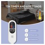 Heated Blanket Electric Blanket Full Size 84x72 Fast Heating Electric Blanket with 12 Hours Auto-Off and 6 Heating Settings Overheat Protection Cozy Soft Flannel Heated Throw Blanket ETL-Certified