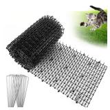 13Ft x 12 Inch Scat Mat for Cats, Cat Scat Mat with Spikes, Anti-Cats Deterrent Mat, Pet Repellent Mat, Cat Digging Stopper Prickle Strip for Indoor Outdoor Sofa Furniture with Garden Staples