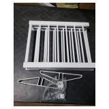 White Metal Dog Gate for Small Dogs - 13.3 Short Freestanding Puppy Gate with Retractable Sliding Rail, No Installation, Indoor/Outdoor Use, Foldable & Portable Pet Barrier