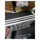 White Metal Dog Gate for Small Dogs - 13.3 Short Freestanding Puppy Gate with Retractable Sliding Rail, No Installation, Indoor/Outdoor Use, Foldable & Portable Pet Barrier