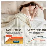 XINIUSLEEP Heated Blanket Electric Blanket 50x60, Soft Flannel Sherpa Electric Throw with 5 Heating Level & 12 Times Setting, Heated Throw with Overheating Protection, Machine Washable (Beige)