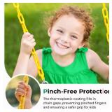 DECORLIFE Toddler Swing - High Back Full Bucket Seat for Ages 1-3, 330lb Capacity, Baby Infant Swing Outdoor with Safety Design, Plastic-Coated Chains, Carabiners for Backyard, Garden-Yellow