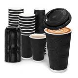 Dailylife 16oz Disposable Coffee Cups with Lids - 200 Count
