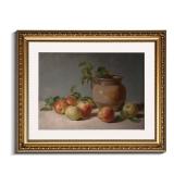 InSimSea Gold Framed Wall Art, Vintage Apple Jar Kitchen Wall Shelf Decor, Still Life Canvas Print Art, Dining Room Home Farmhouse Decor, Antique Paintings with Picture Frame 13x16inch