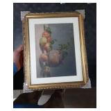 InSimSea Gold Framed Wall Art, Vintage Apple Jar Kitchen Wall Shelf Decor, Still Life Canvas Print Art, Dining Room Home Farmhouse Decor, Antique Paintings with Picture Frame 13x16inch