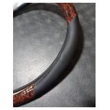 KAFEEK Wood Grain Steering Wheel Cover Microfiber Leather Universal 14 1/2-15 inch, Car Steering Wheel Cover Men Women, Comfortable, Anti-Slip, Odorless, Brown