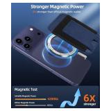 Upgraded for Magsafe Wallet, Strongest Magnetic Wallet, for iPhone Walle t Magsafe with 2 Card Slots, Magnetic Card Holder for iPhone 17/16/15/14/13/12 Series, Vegan Leather, Fit 7 Cards, Navy Blue