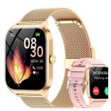 CASCHO Smart Watches for Women (Android/iOS), 1.85 HD Smart Watch with Calls/Messages/AI Voice Control, Sleep/Heart Rate, 120+ Sports Modes Fitness Tracker Watch, Gold & Pink Dual Strap