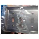 Dyekou Metal Wall Plate for Electrical Outlets, Decorative Antique Copper Switch Plates Outlet Cover, Light Switch Cover Plate, 3-Gang Wall Plates (Triple Toggle, 1 Pack)