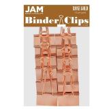JAM PAPER Colorful Binder Clips - Large - 1 1/2 Inch (41 mm) - Rose Gold Binderclips - 12/Pack