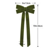 12Pcs Green Velvet Ribbon Bows Christmas Tree Decorations,5in x 10in St Patricks Day Ornaments for Tree Home Party Front Door Wreath Garland Holiday Decor