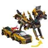 Collision Transforming Dinosaur Car Toy, Magnetic Dinosaur Transformer Car for Boys & Girls Party Favors Birthday Christmas (Gold)