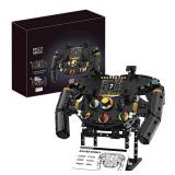 Xbrtmbuild Racing Simulator Steering Wheel Building Set, Mechanical Gaming Sim Racing Cars Driving Wheel Bricks with Moving Parts Gift for Adults to Build - 833 PIECES