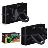 AMBULL 2 Pack Tractor Bucket Hooks with Tie Down Ring, Grade 70 Forged Steel Bolt On Grab Hook Tow Hook Mount with Backer Plate, Work Well for Tractor Bucket, RV, UTV, Truck, Max 15,000 lbs Black