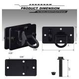 AMBULL 2 Pack Tractor Bucket Hooks with Tie Down Ring, Grade 70 Forged Steel Bolt On Grab Hook Tow Hook Mount with Backer Plate, Work Well for Tractor Bucket, RV, UTV, Truck, Max 15,000 lbs Black