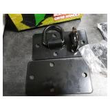 AMBULL 2 Pack Tractor Bucket Hooks with Tie Down Ring, Grade 70 Forged Steel Bolt On Grab Hook Tow Hook Mount with Backer Plate, Work Well for Tractor Bucket, RV, UTV, Truck, Max 15,000 lbs Black