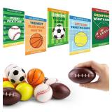 AT-DRESSINGDAY 24 Pack Valentines Day Gifts for Kids Valentines Cards With Sports Squeeze Balls Valentines Exchange Cards for Boys Girls School Classroom Prizes Party Favors