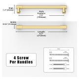 Asimerdeco 10 Pack Brushed Gold Cabinet Pulls 7.5 Inch(192mm) Kitchen Cabinet Handles Cabinet Hardware Drawer Pulls