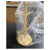 Krispmaild Mug Holder Tree, Upgraded 360° Rotated 8 Hooks Coffee Mug Holders for Counter, Bamboo Mug Rack Stand for Coffee Bar Accessories