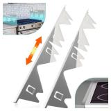 Stove Gap Covers Stainless Steel, 2 Pack Stove Gap Filler Easy Retractable Length 13.8 to 27.5, Width 0.79 ALMCALS Range Trim Kit, Heat Resistant Guard Between Stove Top & Counter